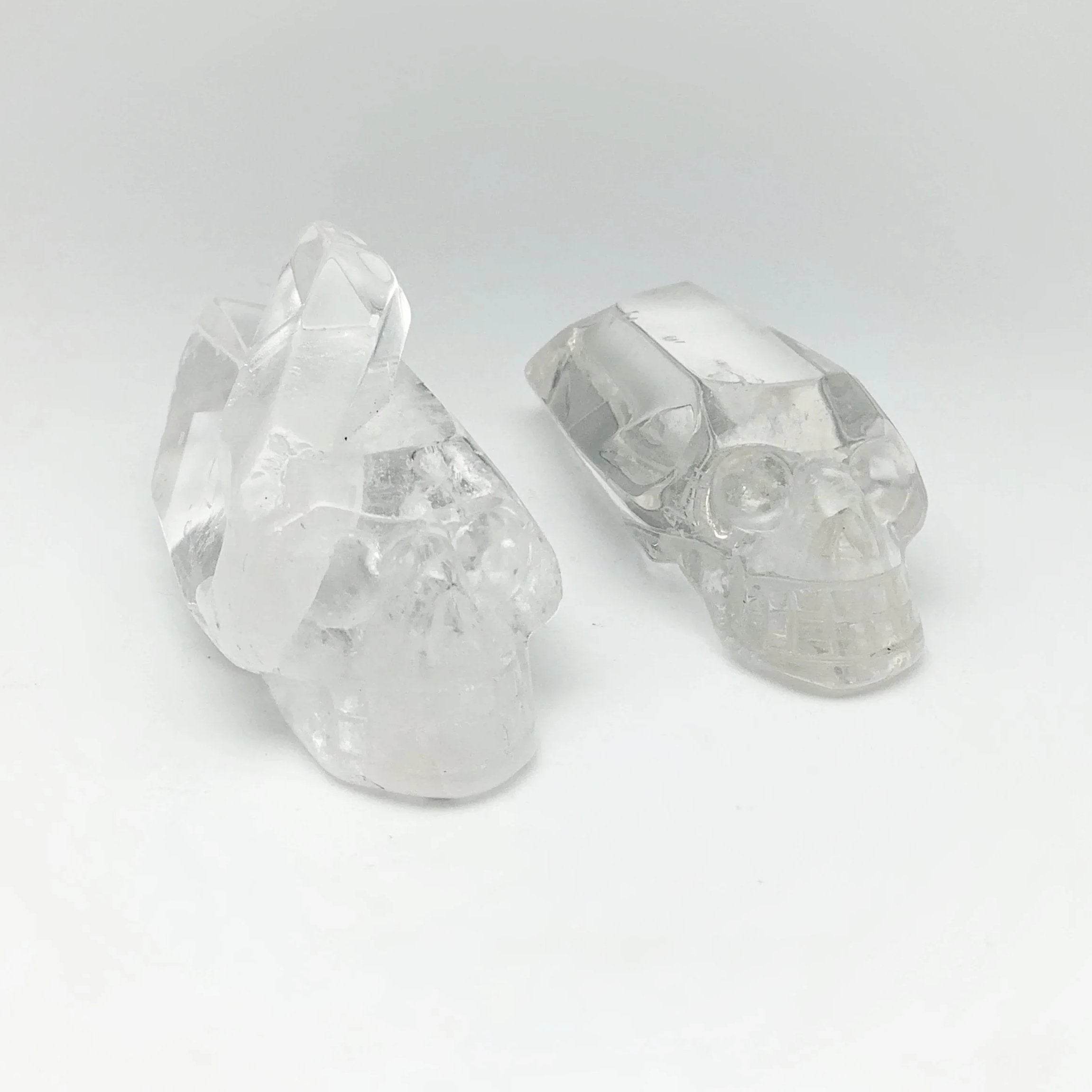 Carved Quartz Point Crystal Skull - Rocks and Gems Canada