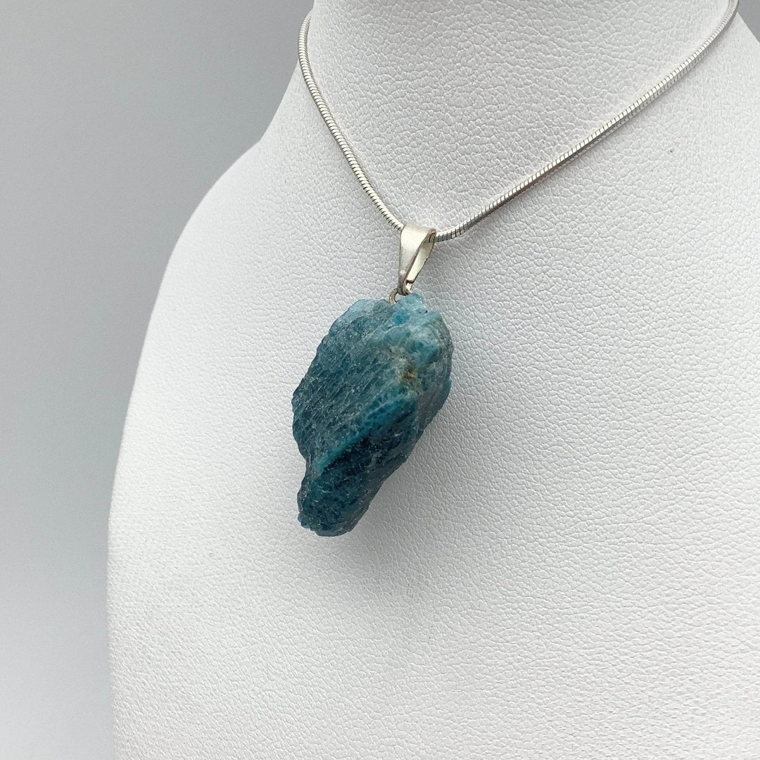 Blue Apatite Rough Chunk Pendant - Rocks and Gems Canada