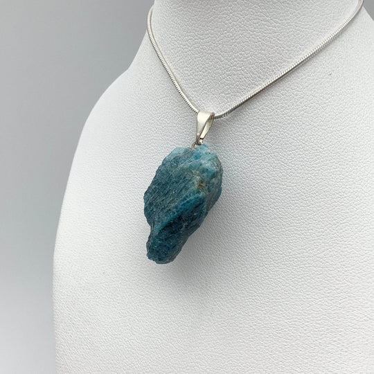Blue Apatite Rough Chunk Pendant - Rocks and Gems Canada