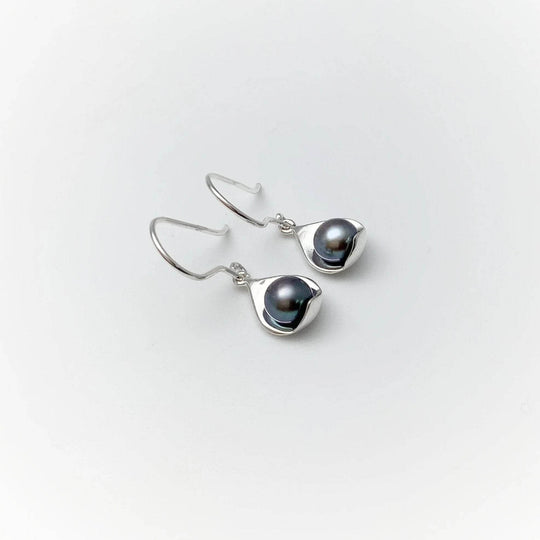 Tahitian Pearl Dangle Earrings - Rocks and Gems Canada