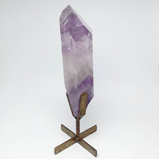 Polished Amethyst Scepter with Display Stand - Rocks and Gems Canada