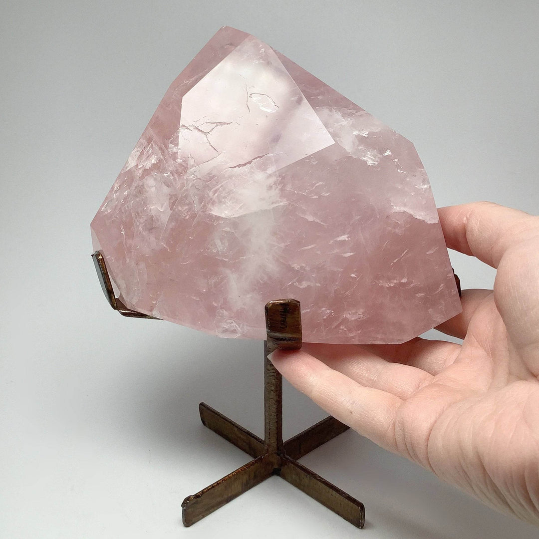 Rose Quartz with Display Stand - Rocks and Gems Canada
