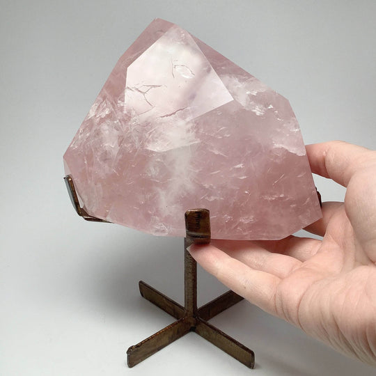 Rose Quartz with Display Stand - Rocks and Gems Canada