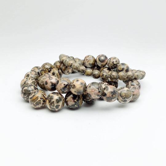 Orange Leopardskin Jasper Beaded Bracelet - Rocks and Gems Canada