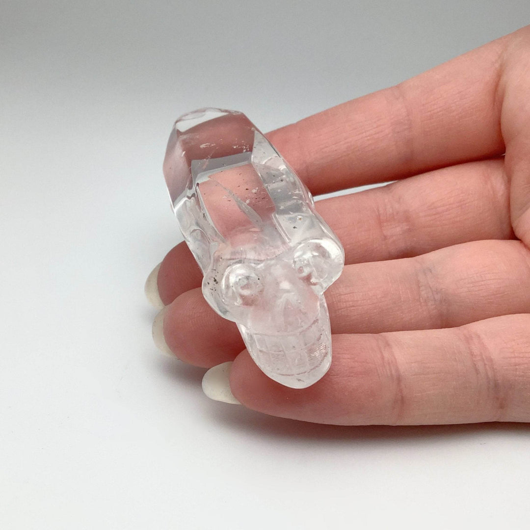 Carved Quartz Point Crystal Skull - Rocks and Gems Canada