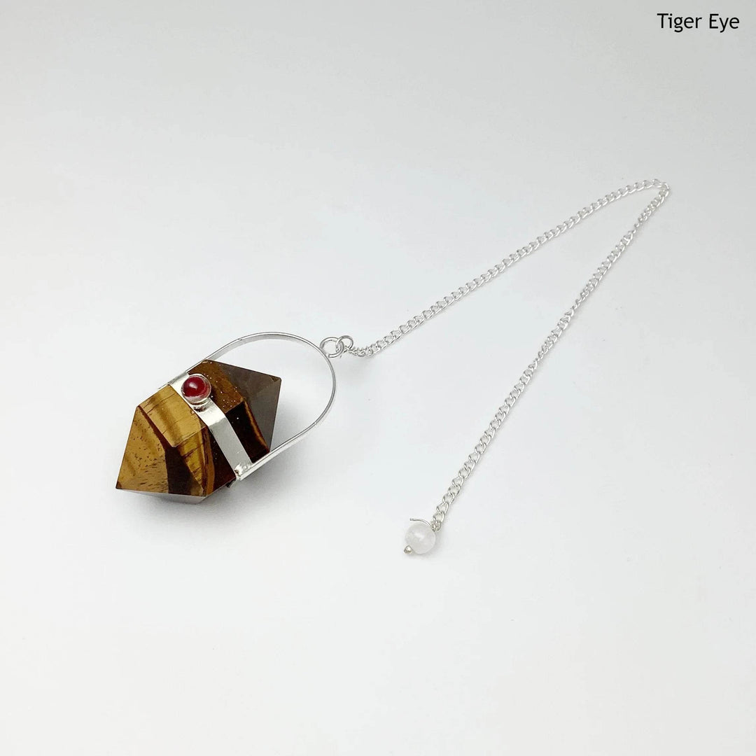 Double Terminated Gemstone Pendulum with Pink Tourmaline - Rocks and Gems Canada