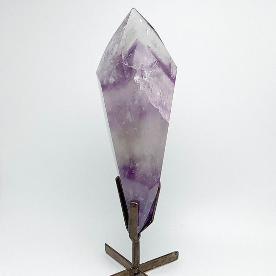 Polished Amethyst Scepter with Display Stand - Rocks and Gems Canada