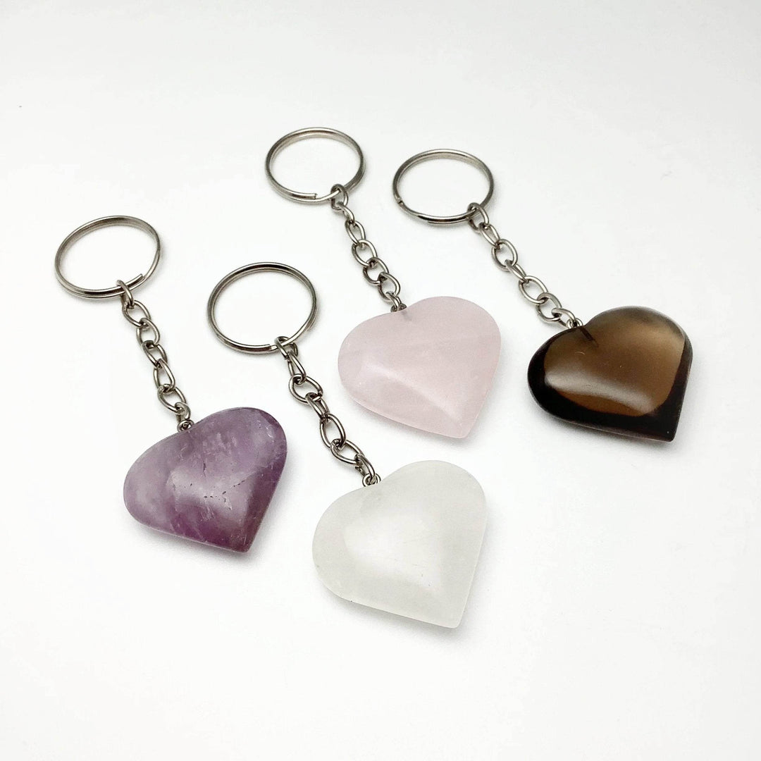 Crystal Heart Keychain - Rocks and Gems Canada