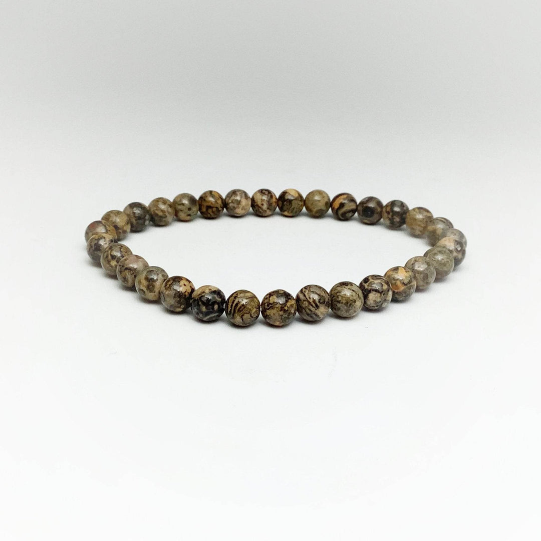 Orange Leopardskin Jasper Beaded Bracelet - Rocks and Gems Canada