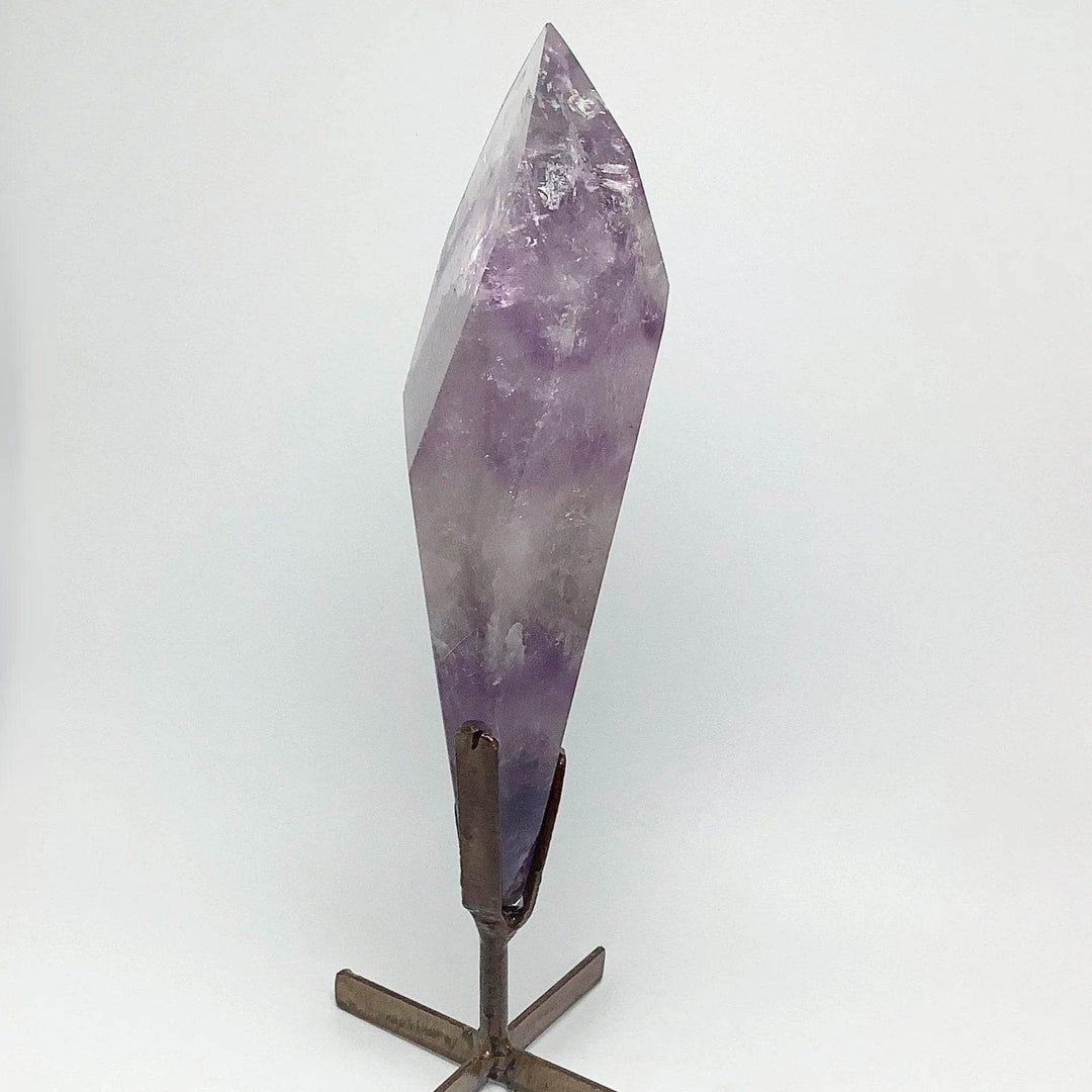 Polished Amethyst Scepter with Display Stand - Rocks and Gems Canada