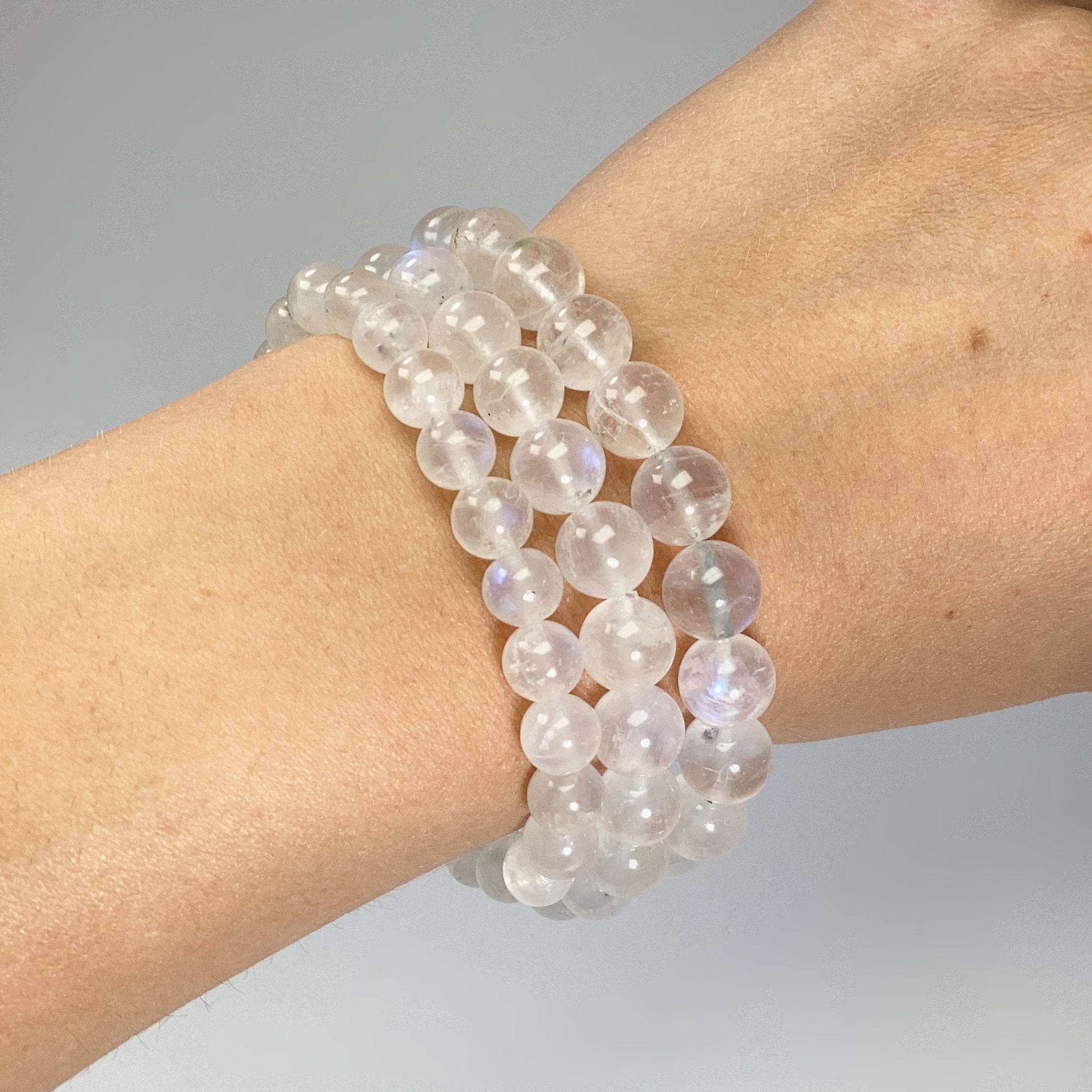 Moonstone Beaded Bracelet - High Quality - Rocks and Gems Canada