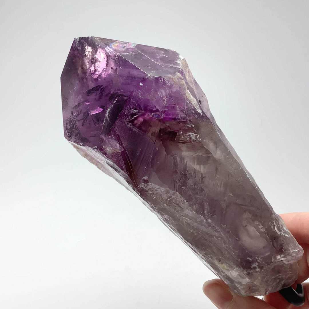 Rough Amethyst Scepter On Display Stand - Rocks and Gems Canada