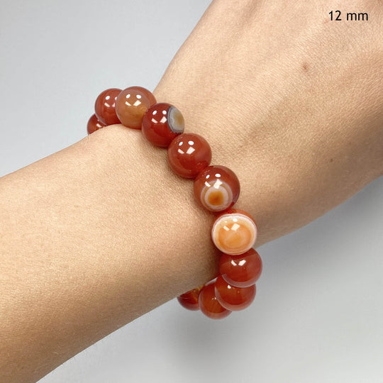 Banded Carnelian Agate Beaded Bracelet - Rocks and Gems Canada