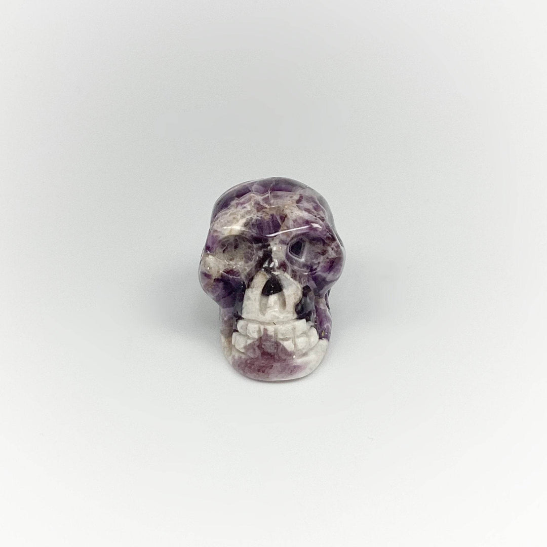 Carved Chevron Amethyst Skull - Rocks and Gems Canada