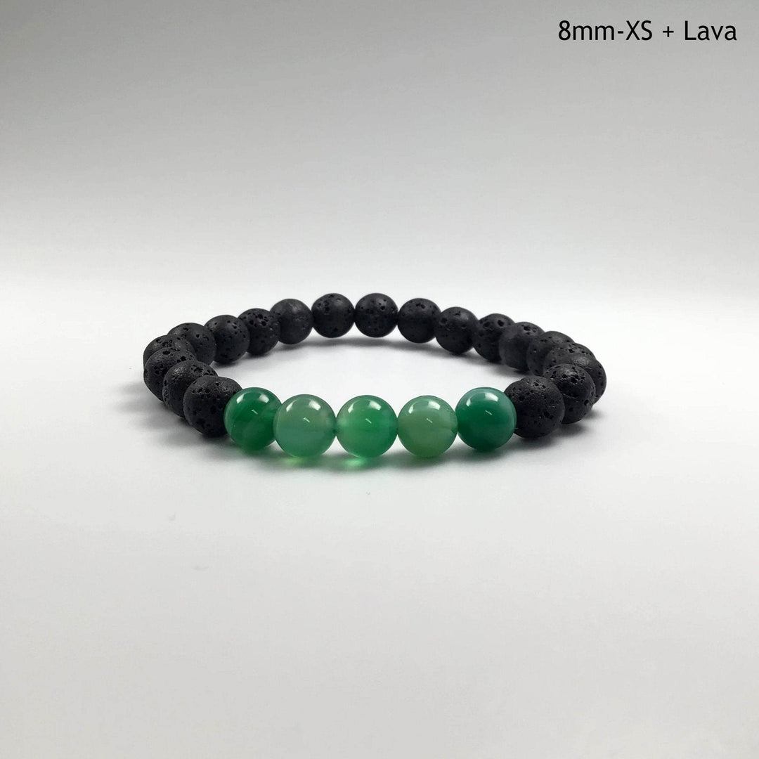 Banded Green Agate Beaded Bracelet - Rocks and Gems Canada