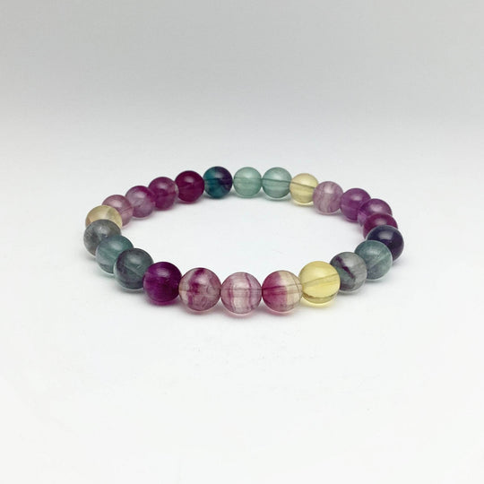 Rainbow Fluorite Beaded Bracelet - Rocks and Gems Canada