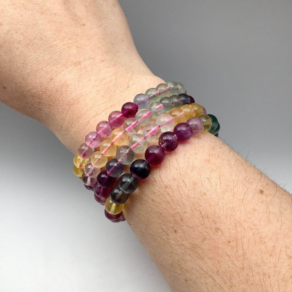 Rainbow Fluorite Beaded Bracelet - Rocks and Gems Canada