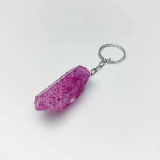 Rough Crackle Quartz Keychain - Rocks and Gems Canada