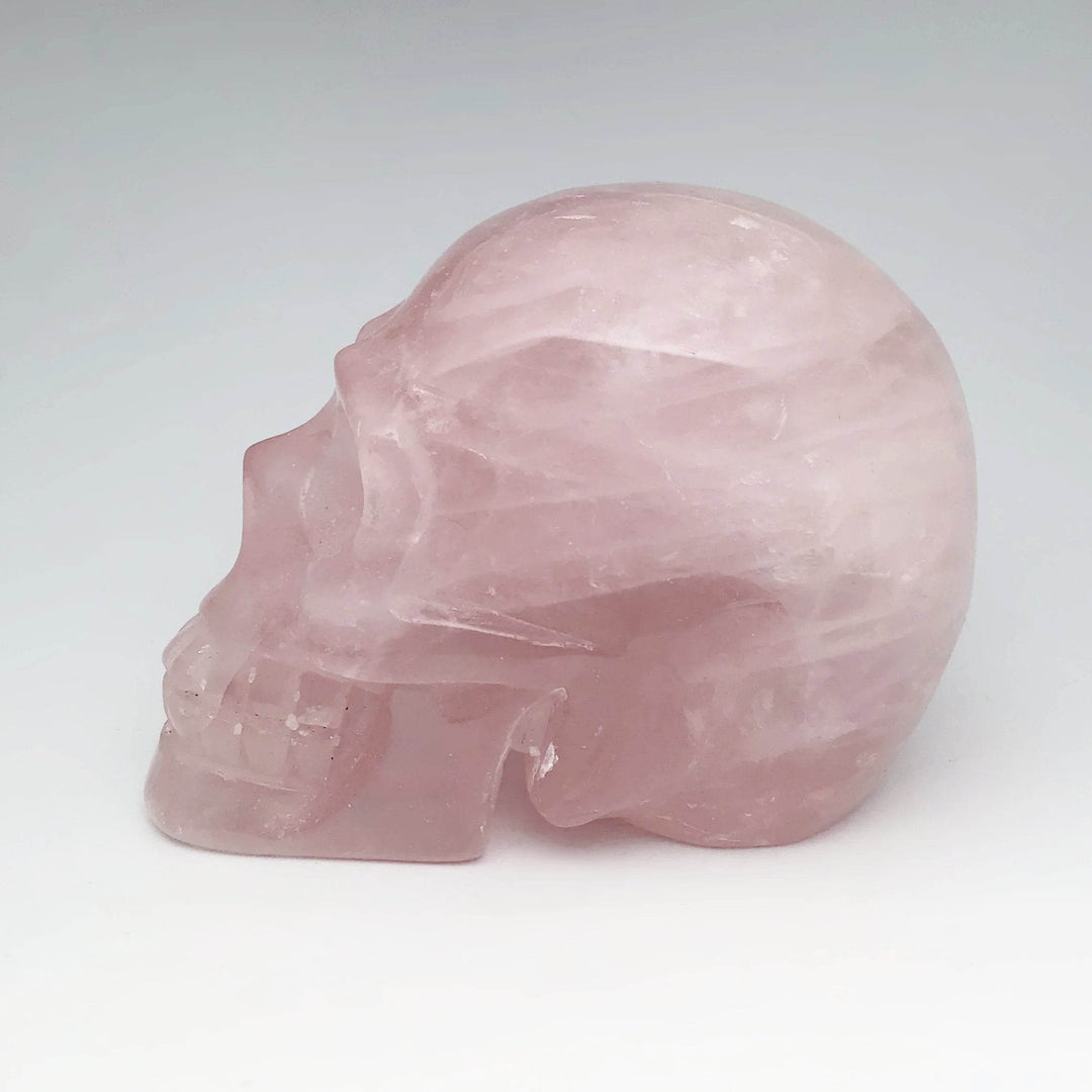 Carved Rose Quartz Skull - Rocks and Gems Canada