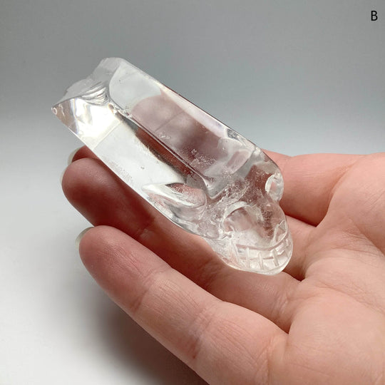Carved Quartz Point Crystal Skull - Rocks and Gems Canada