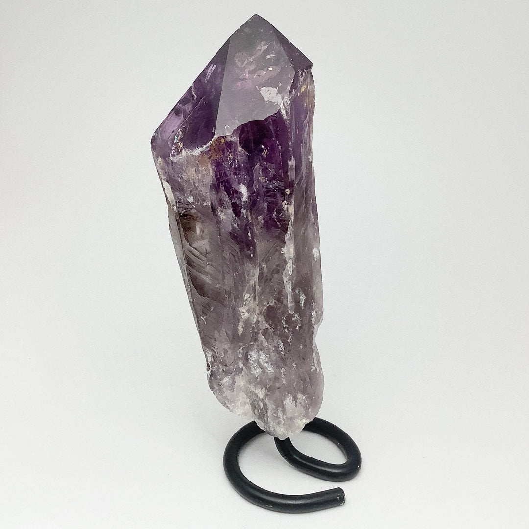 Rough Amethyst Scepter On Display Stand - Rocks and Gems Canada