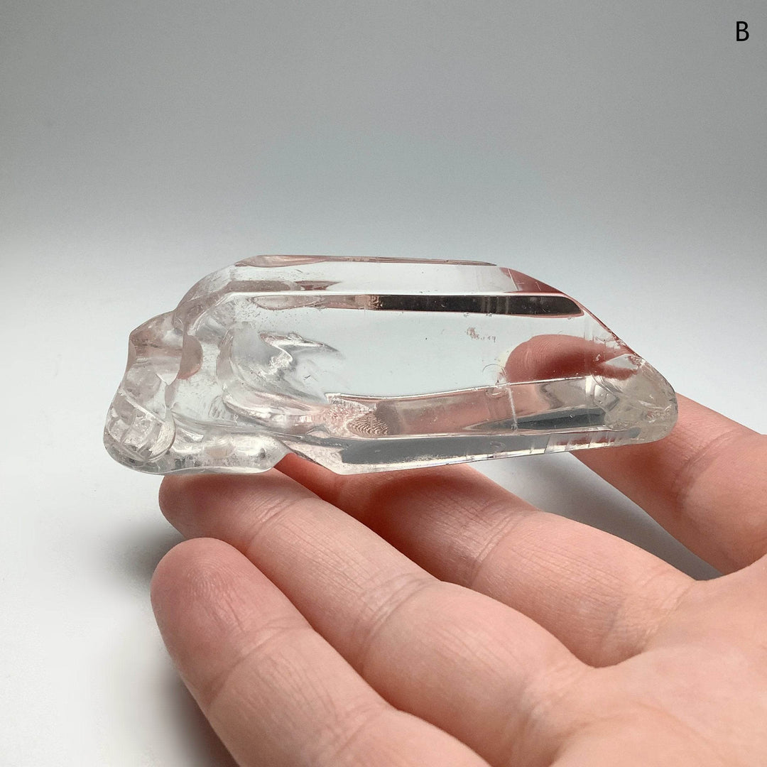 Carved Quartz Point Crystal Skull - Rocks and Gems Canada