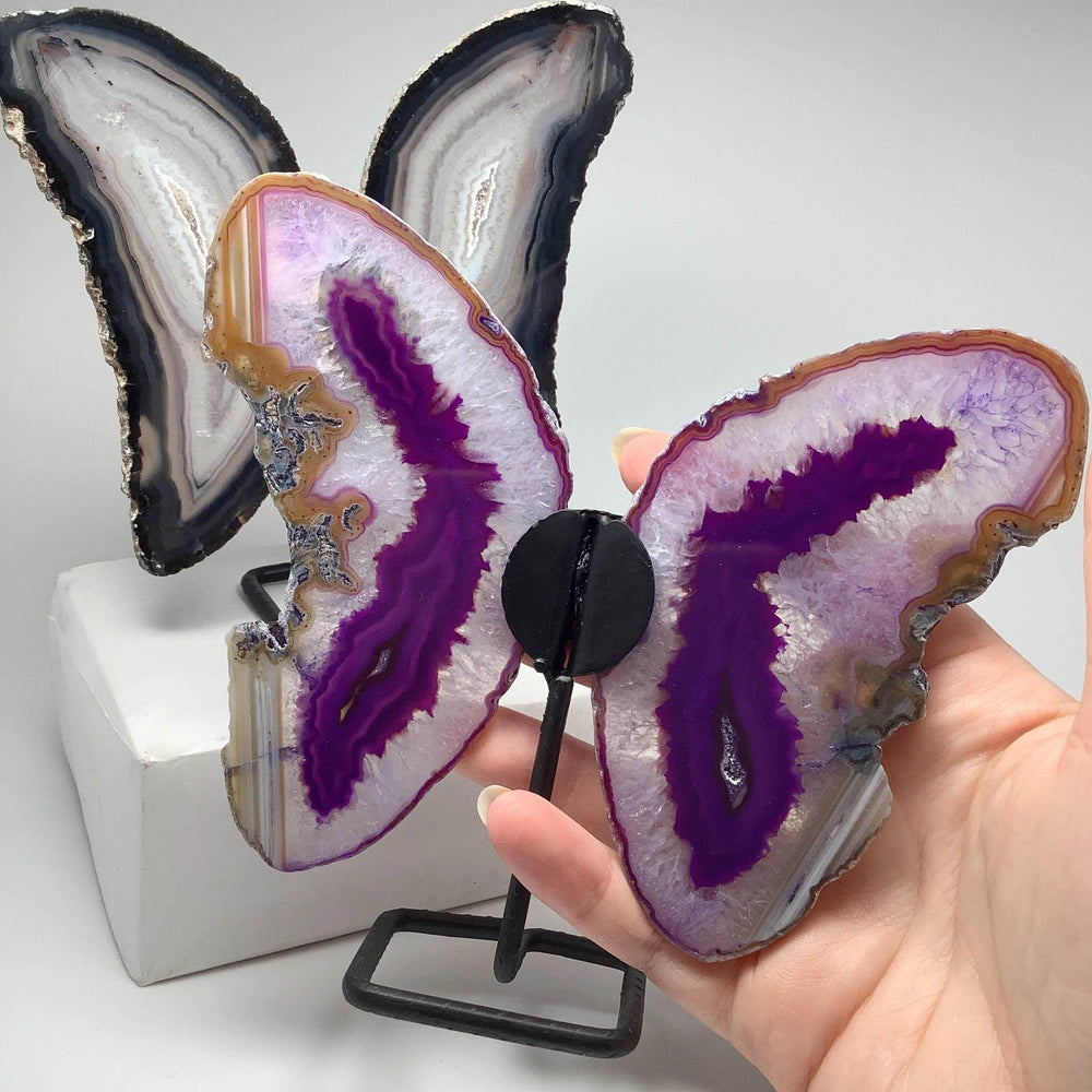 Agate Butterfly on Stand - Rocks and Gems Canada
