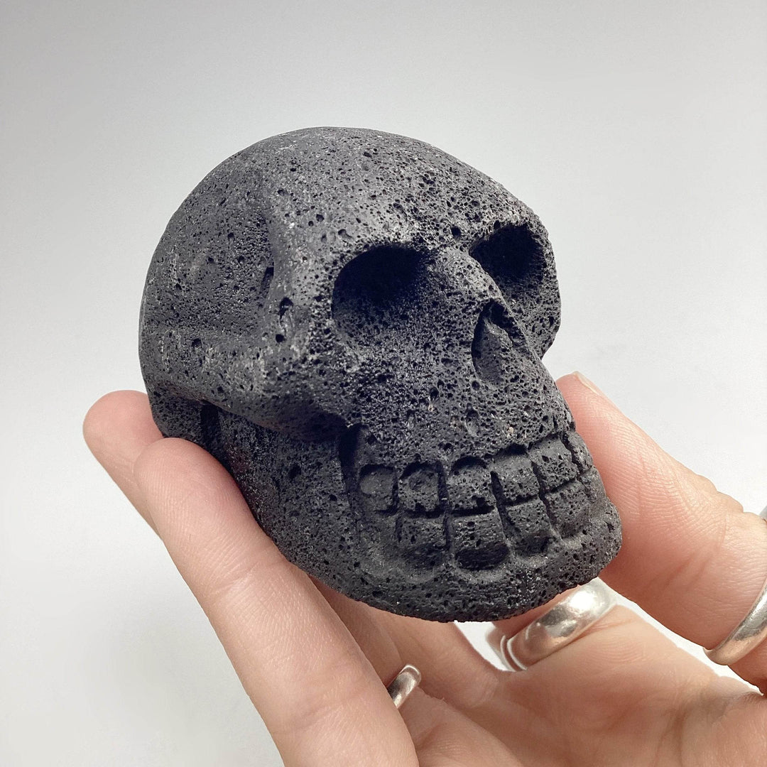 Carved Lava Stone Skull - Rocks and Gems Canada