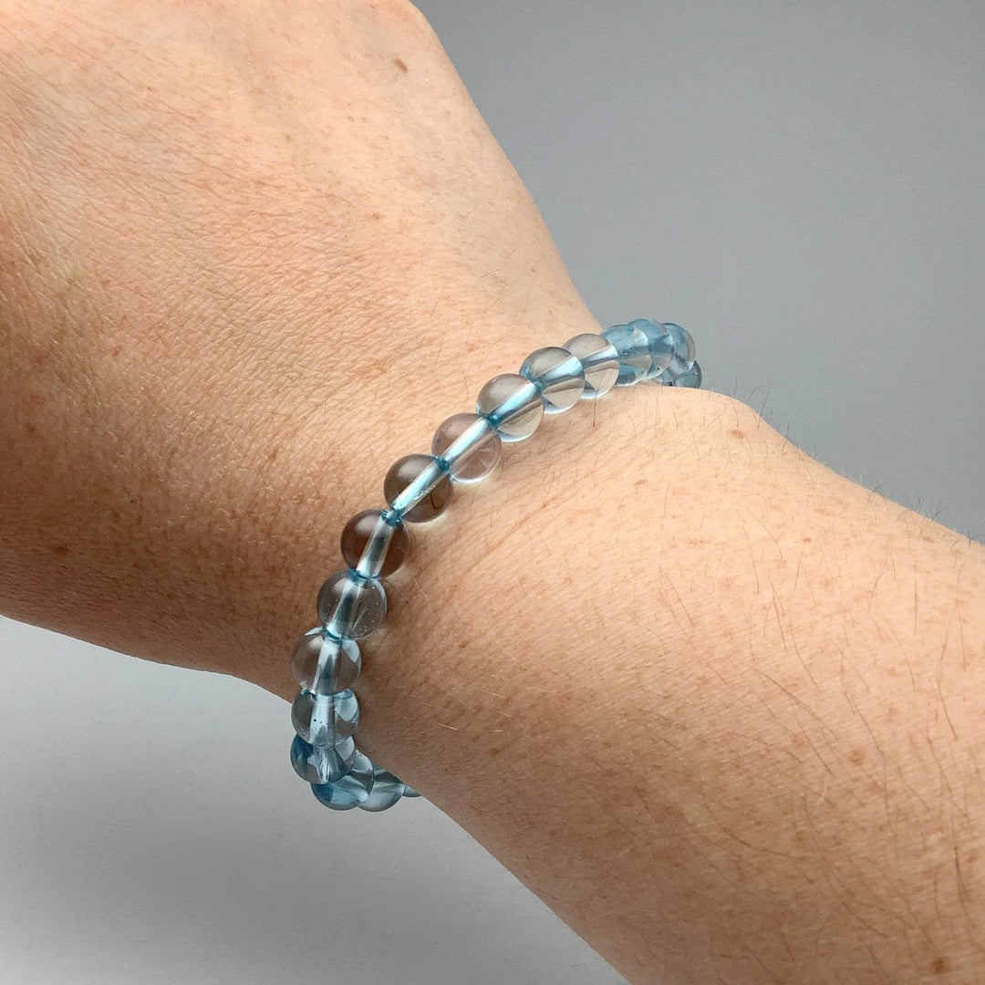Blue Topaz Beaded Bracelet - High Quality - Rocks and Gems Canada