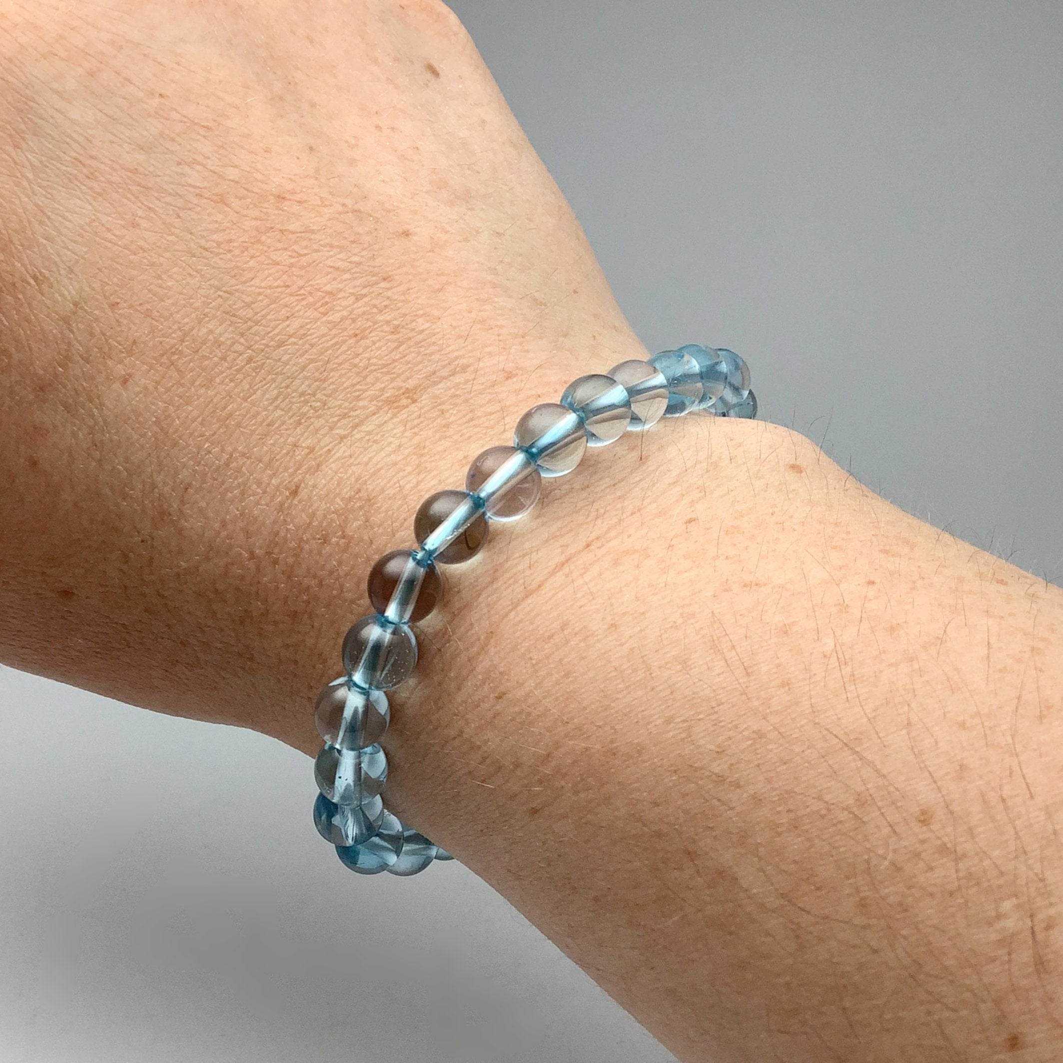 Blue Topaz Beaded Bracelet - High Quality - Rocks and Gems Canada