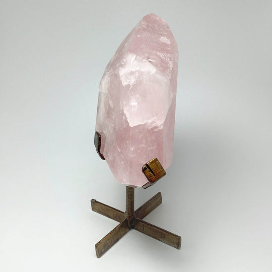 Rose Quartz with Display Stand - Rocks and Gems Canada