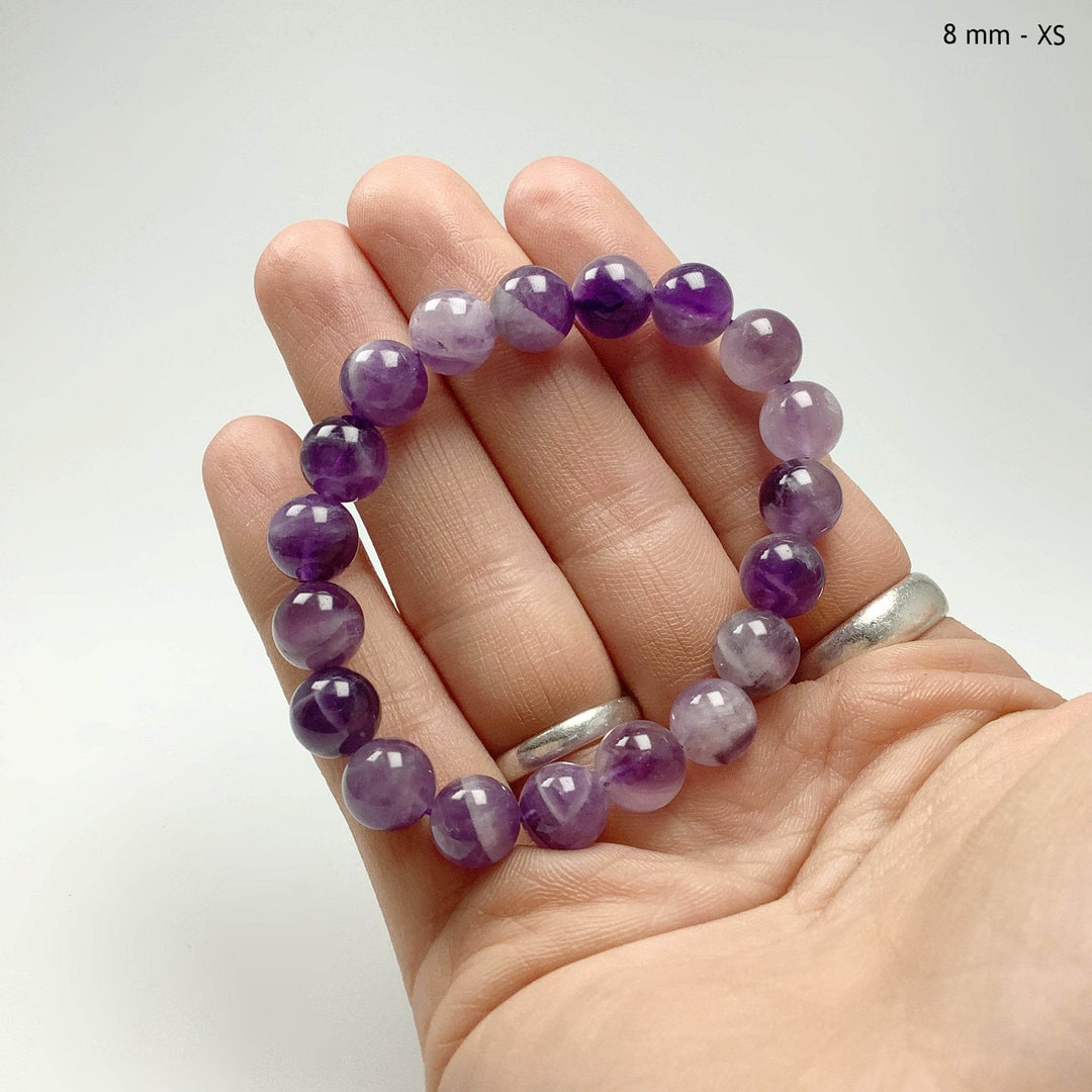 Chevron Amethyst Beaded Bracelet - Rocks and Gems Canada