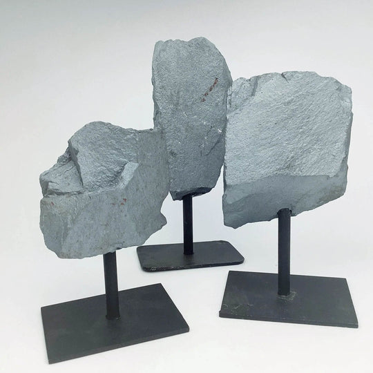 Raw Hematite on Metal Display Stand - Rocks and Gems Canada