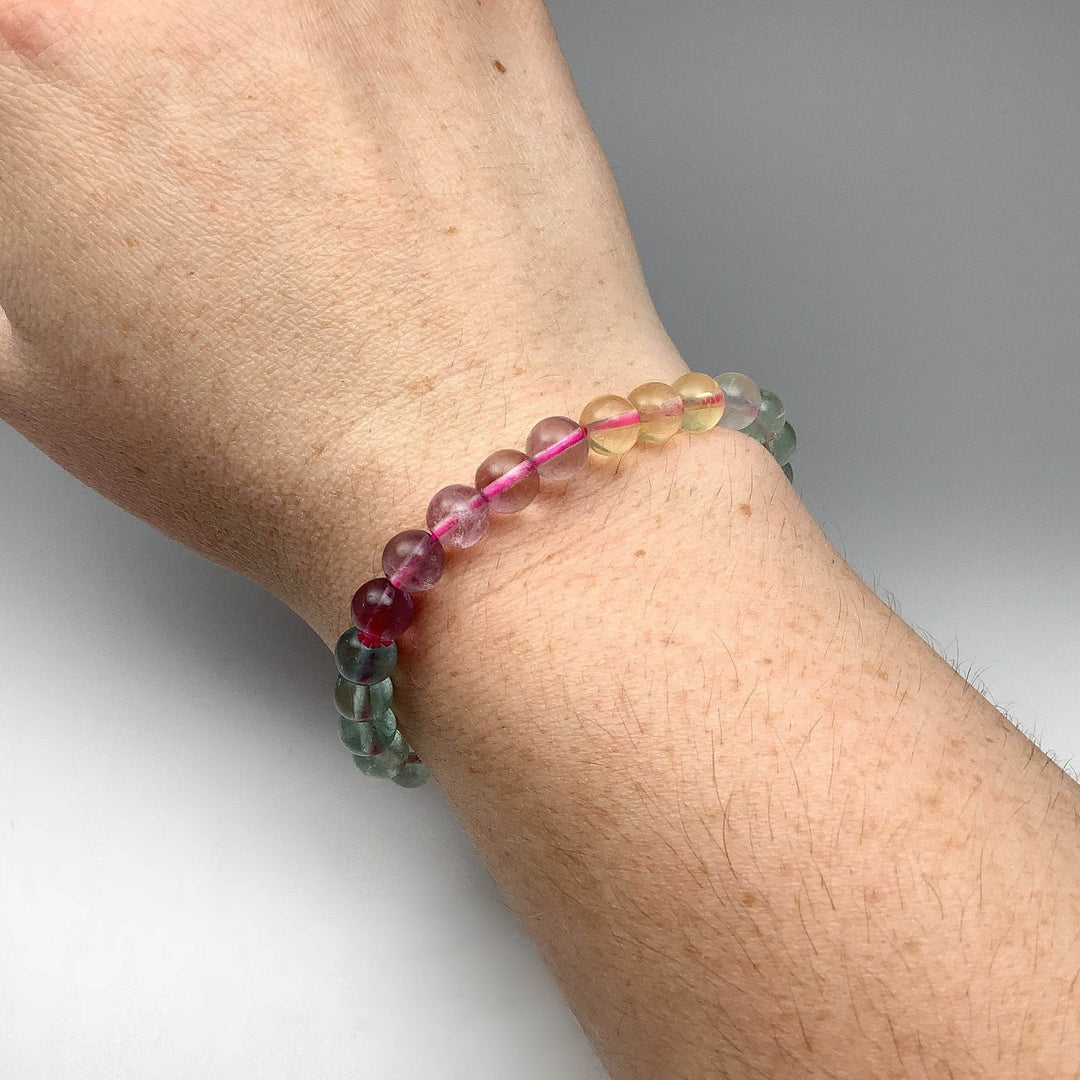 Rainbow Fluorite Beaded Bracelet - Rocks and Gems Canada