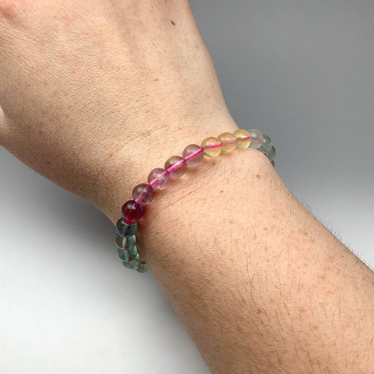 Rainbow Fluorite Beaded Bracelet - Rocks and Gems Canada