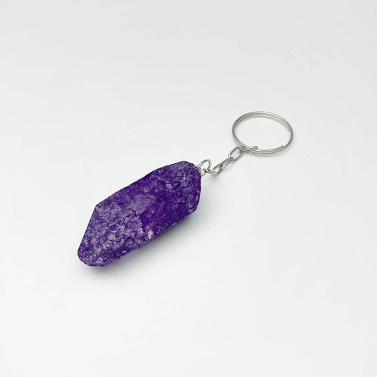 Rough Crackle Quartz Keychain - Rocks and Gems Canada