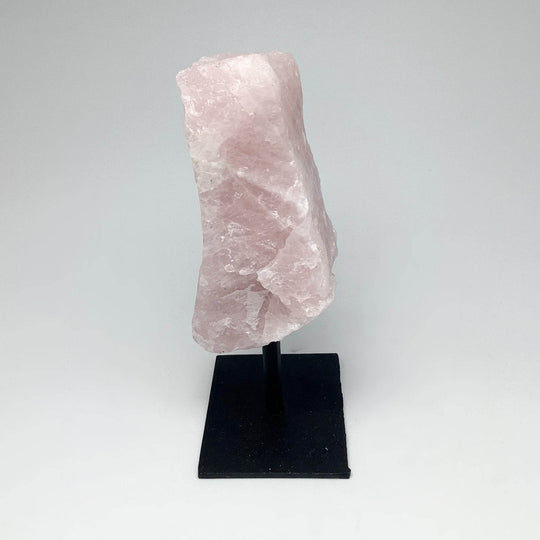 Rough Rose Quartz on Display Stand - Rocks and Gems Canada