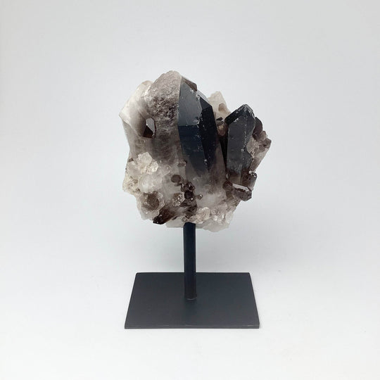 Smoky Quartz Cluster on Display Stand - Rocks and Gems Canada