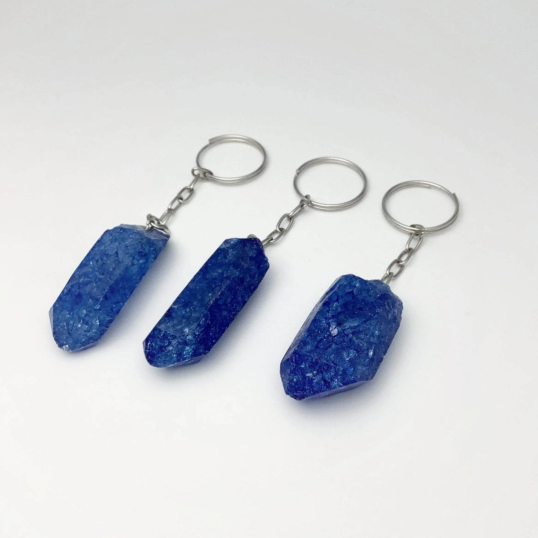 Rough Crackle Quartz Keychain - Rocks and Gems Canada