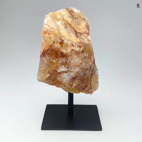 Golden Healing Quartz On Metal Display Stand - Rocks and Gems Canada