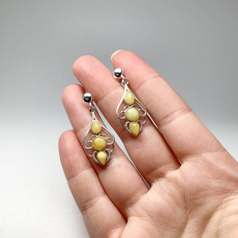 Butterscotch Amber Stud Earrings - Rocks and Gems Canada