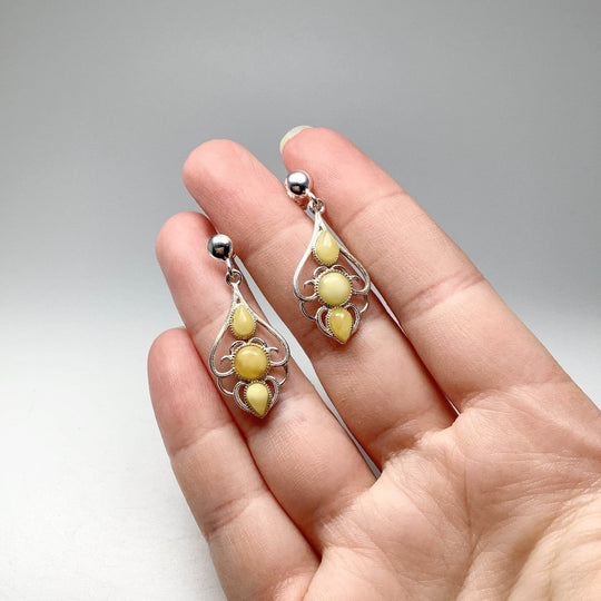 Butterscotch Amber Stud Earrings - Rocks and Gems Canada