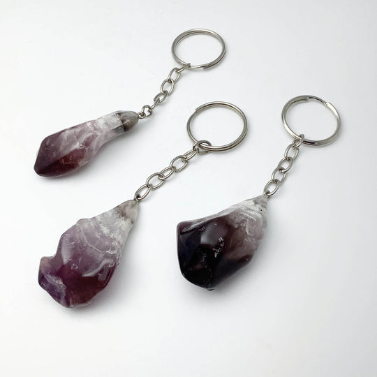 Chevron Amethyst Keychain - Rocks and Gems Canada