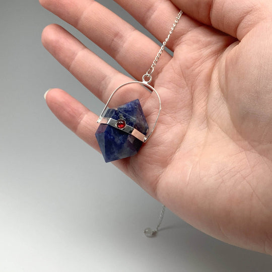 Double Terminated Gemstone Pendulum with Pink Tourmaline - Rocks and Gems Canada