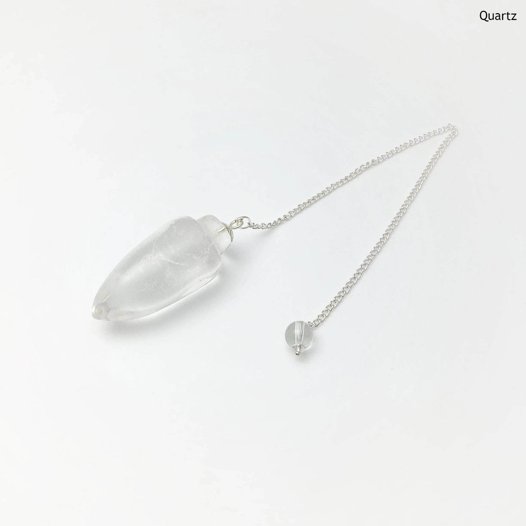 Polished Gemstone Pendulum with Quartz Bead - Rocks and Gems Canada