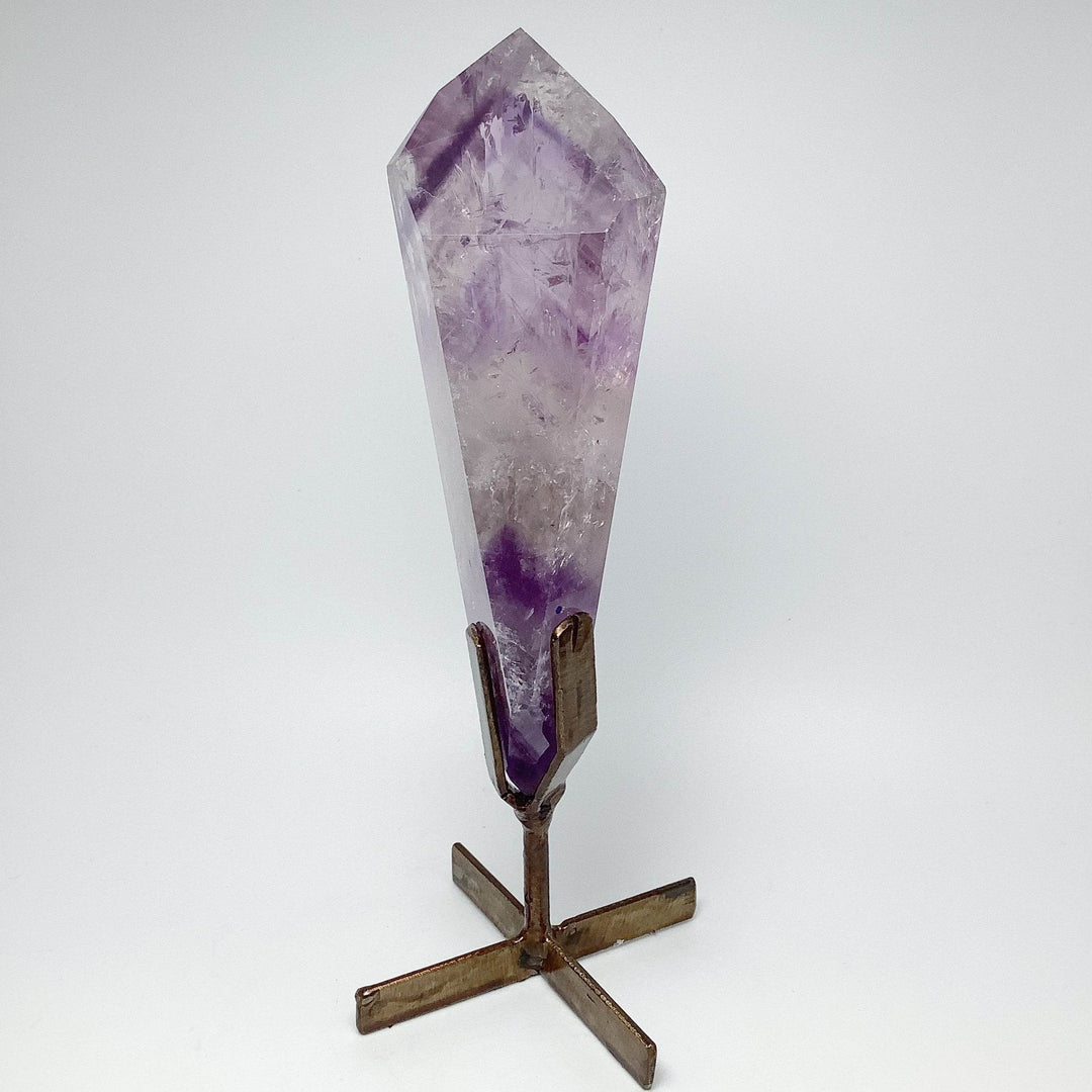 Polished Amethyst Scepter with Display Stand - Rocks and Gems Canada