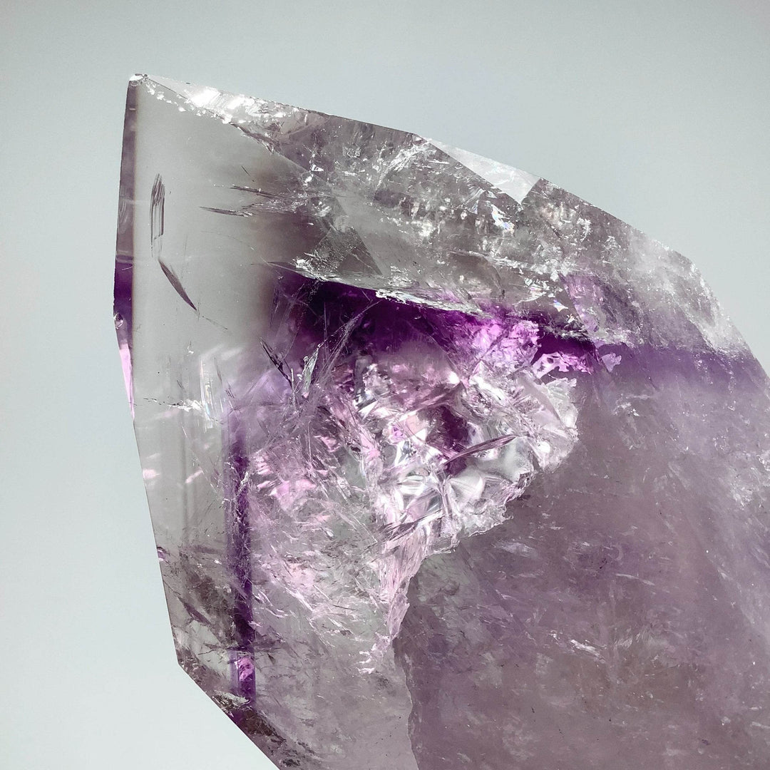 Polished Amethyst Scepter with Display Stand - Rocks and Gems Canada