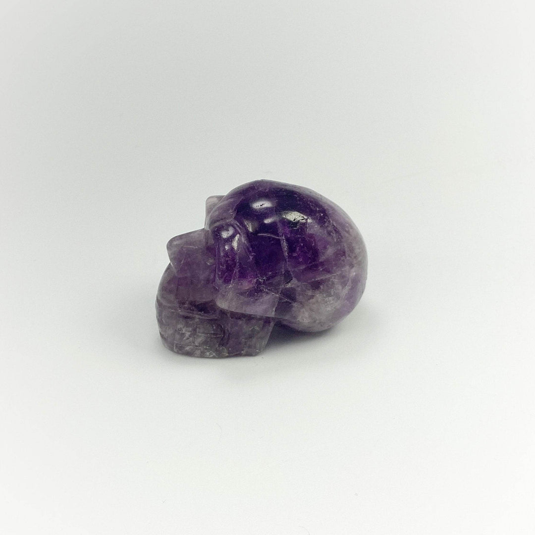 Carved Chevron Amethyst Skull - Rocks and Gems Canada