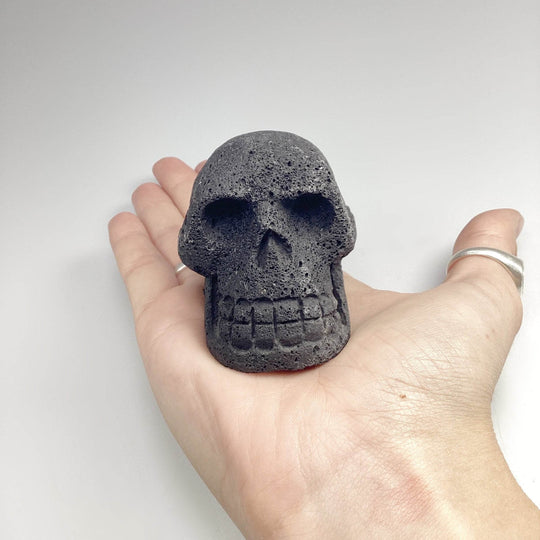 Carved Lava Stone Skull - Rocks and Gems Canada