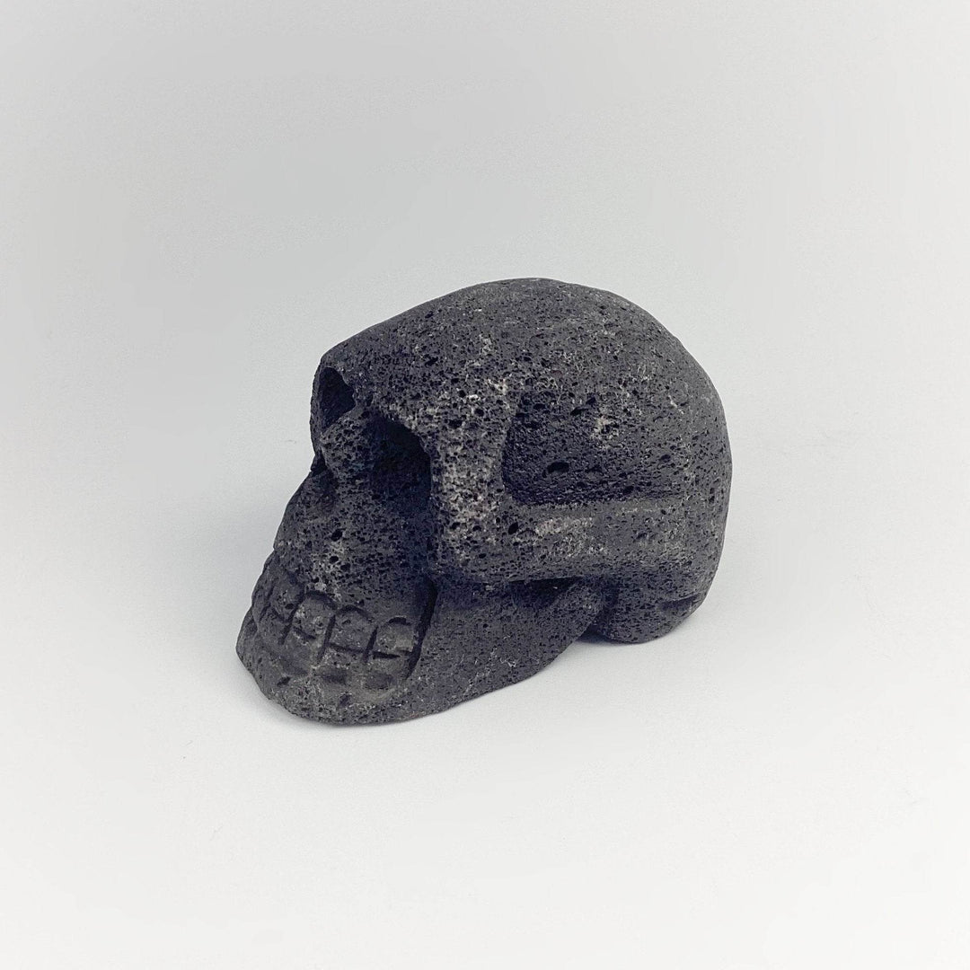 Carved Lava Stone Skull - Rocks and Gems Canada